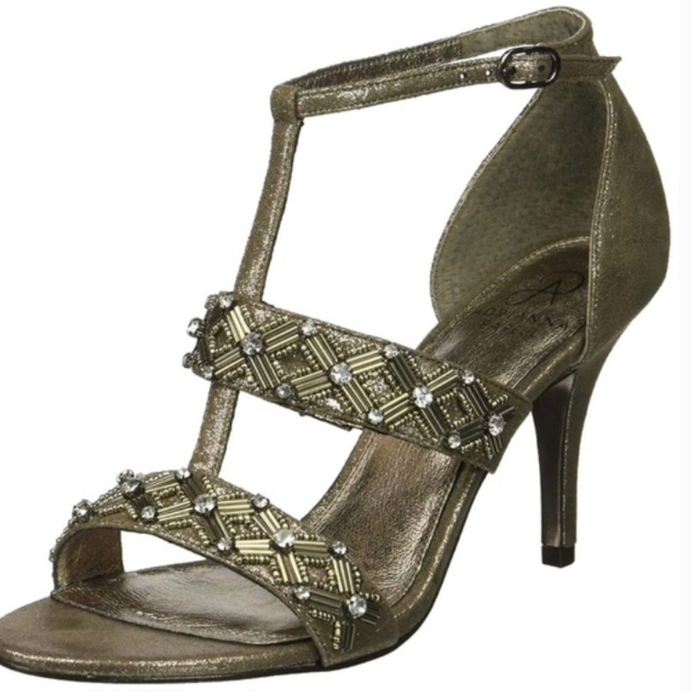 Adrianna Papell Amabel Pewter Mosaic Satin Heel, size 5.5M US, New in box!